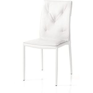 Oresteluchetta Set van 4 stoelen Tory White Stoel, kunstleer, wit, H 91 x L 44 x D 51, 4 stuks