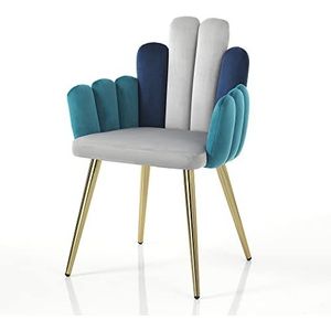 Oresteluchetta Stoel stoel AIGAS, fluweel, grijs, groen, blauw, H.86 L.60 P.57