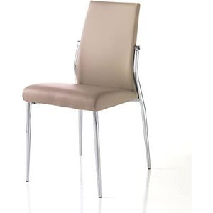 Oresteluchetta Set van 4 stoelen Hudson Tortora stoel, kunstleer, H.85 x B41 x D.53, 4 stuks
