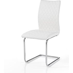 Oresteluchetta Lot de 4 chaises Warren White Chaise, cuir synthétique, blanc, H.94 x L.42 x P.58, 4 unités