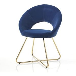 Oresteluchetta Lot de 2 chaises Laurel Blue Chaise, velours, bleu, H.82 L.64 P.56, 2 unités