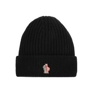 Moncler Grenoble - Down Beanie - Zwart - Wol - Decoratief Breisel