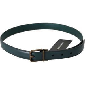 Dolce & Gabbana Heren Groen Kalfsleer Gouden Gesp Riem