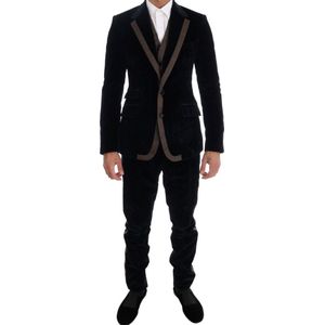 Dolce Gabbana - Blauw - 3-delig Pak - Slank - Met Twee Knopen