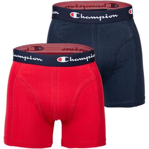 Champion Core X2 Nauwsluitende boxershorts voor heren (2 stuks), Navy/Rood