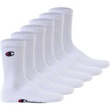 CHAMPION - Hoge Kousen - Set van 6 Paar - Wit/Zwart/Mêleegrijs - 70% Katoen
