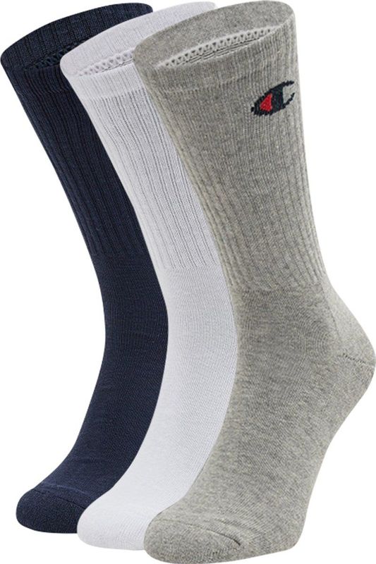 Champion - Kousen- en Sokkenbeschermers - Marineblauw/Wit/Lichtgrijs - 3 Stuks