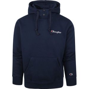 Champion Logo Hoodie druknopen Donkerblauw - Heren - Hoodies