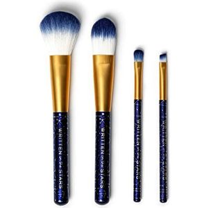 Legami - 4-delige make-up kwastenset, Oh My Glow! Thema Stars, inclusief poederkwast, foundationkwast, oogschaduw borstel, eyeliner borstel, 100% veganistisch, reisformaat