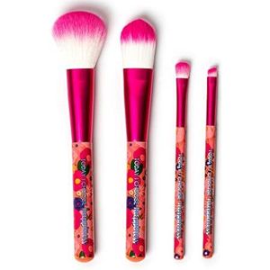 Legami - 4-delige make-up kwastenset, Oh My Glow! Thema Flowers, inclusief poederkwast, foundationkwast, oogschaduwkwast, eyelinerborstel, 100% veganistisch, reisformaat