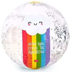 Legami - Good Vibes opblaasbare bal, diameter 40 cm, van PVC, regenboogthema, met glitter, voor zee, zwembad, voor kinderen en volwassenen, strandspel, strandfeest, kleur, eenkleurig, BB007