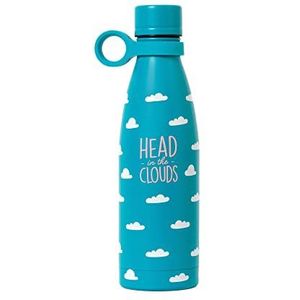 Legami - Hot&Cold, thermosfles 500 ml, Ø 7 cm, licht en robuust, luchtdichte sluiting, afneembare siliconen handgreep, Cloud-thema, Head in the Clouds, BPA-vrij en ftalaten