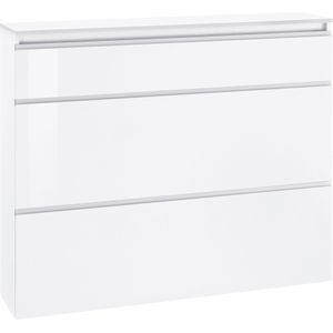 INOSIGN Schuhschrank Magic Schuhschrank, Schuhkommode, Schuhregal, softgriff 3 Klappen, Doppelschuhtrommeln Komplett Hochglanz lackiert Breite 120