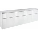 INOSIGN Sideboard Magic, Kommode, Schrank, Kredenz, mit 4 Türen, 4 Schubkästen sowie alufarbenen Softgriffen, Breite 240cm