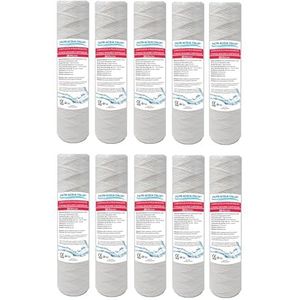 Filtri Acqua Italia Set van 10 inktpatronen met schroefdraad, 10 inch, 20 micron