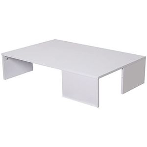 BAKAJI Salontafel voor woonkamer, rechthoekig, modern design, frame en tafelblad van MDF-hout, afmetingen 90 x 60 x 21 cm, wit