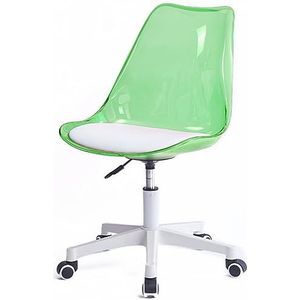Shally Dogan Bureaustoel met 5 draaibare wielen, transparante rugleuning van polypropyleen, ergonomische stoel met hoge dichtheid, ideaal voor kinderkamer, kantoor, thuis (groen)