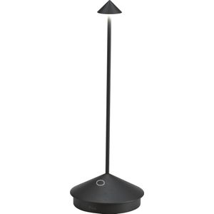 Zafferano, Pina Pro lamp, oplaadbare en draadloze tafellamp met touch-bediening, geschikt voor woonkamer en buiten, dimmer, 2700 K, hoogte 29 cm, kleur: zwart
