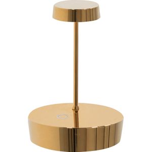 Zafferano Swap Mini Tafellamp - Oplaadbare Buitenlamp Goud - IP65 Spatwaterdicht - Bureaulamp Snoerloos - Dimbare LED Lamp - Tuinlamp met Draadloos Oplaadstation - 14,8 cm x Ø 10cm
