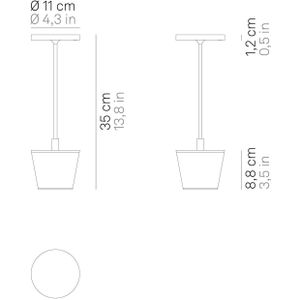 Zafferano Poldina Reverso Corten LED tafellamp, oplaadbaar en dimbaar - LD0420R3