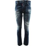 Dsquared 2 - Button Jeans - Blauw - Katoen - Distressed Look - Slim Fit