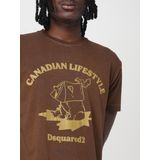Dsquared 2 - T-shirt met Logo - Bruin - Katoen