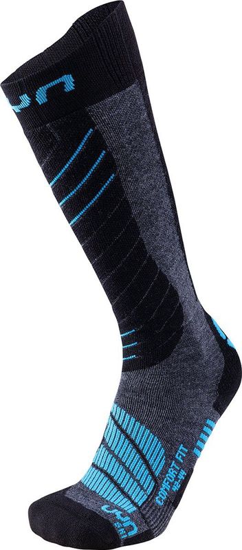 UYN - Comfort Fit - Skisok - Medium Grey Melange Azure - 40% Polyamide 26% Acryl 19% Wol 12% Polyester 3%