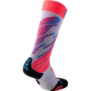 Skisok UYN Junior Light Grey Coral Fluo