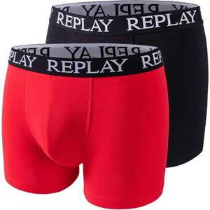 Replay - RP101005 - Boxershorts - Rood/Zwart - 2 Paar