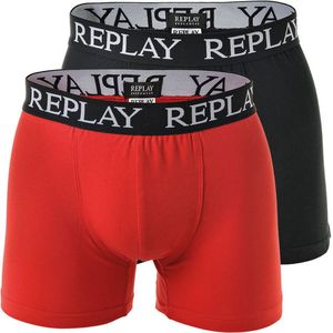 Replay - RP101005 - Boxershort - Rood/Zwart - 2 Paar