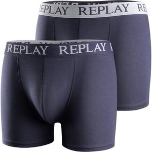 Replay - RP101005 - Boxershorts - Donkerblauw/Wit - 2 Paar