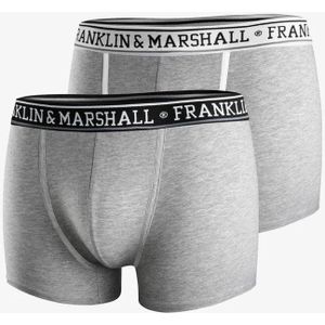 Franklin & Marshall - Boxershorts - Donkergroen en Donkergrijs Melange - Duo Pack