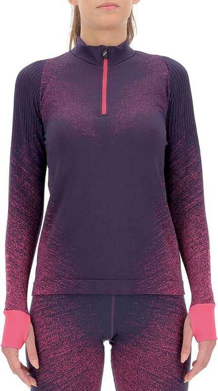 Shirt UYN Women Running Exceleration L/S Zip Up Plum Pink Yarrow
