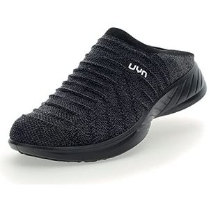 UYN Heren 3D Ribs Sabot Wool Black Sole Sneaker, Antraciet Mel Zwart, 40.5 EU