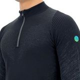 Shirt UYN Men Running Exceleration L/S Zip Up Black Cloud