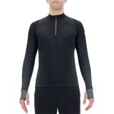 Shirt UYN Men Running Exceleration L/S Zip Up Black Cloud