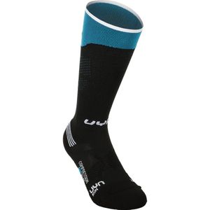 UYN - Women Run Compression One Socks - Zwart - Turquoise - 100% Natex