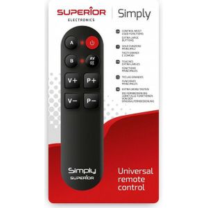 Simply numeric universele afstandsbediening voor 2 apparaten