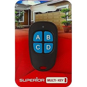 Superior Electronics SUPRF004 Multi-Key, universele afstandsbediening met vier kanalen, frequentie variabel van 433,92 tot 898 MHz, vaste code