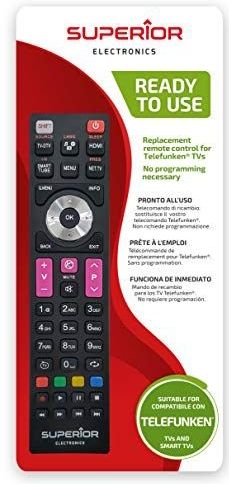 Superieure TELEFUNKEN Vervangende afstandsbediening - universele vervangende afstandsbediening compatibel met alle tv's en SMART tv's van het merk TELEFUNKEN - direct te gebruiken, geen programmering nodig