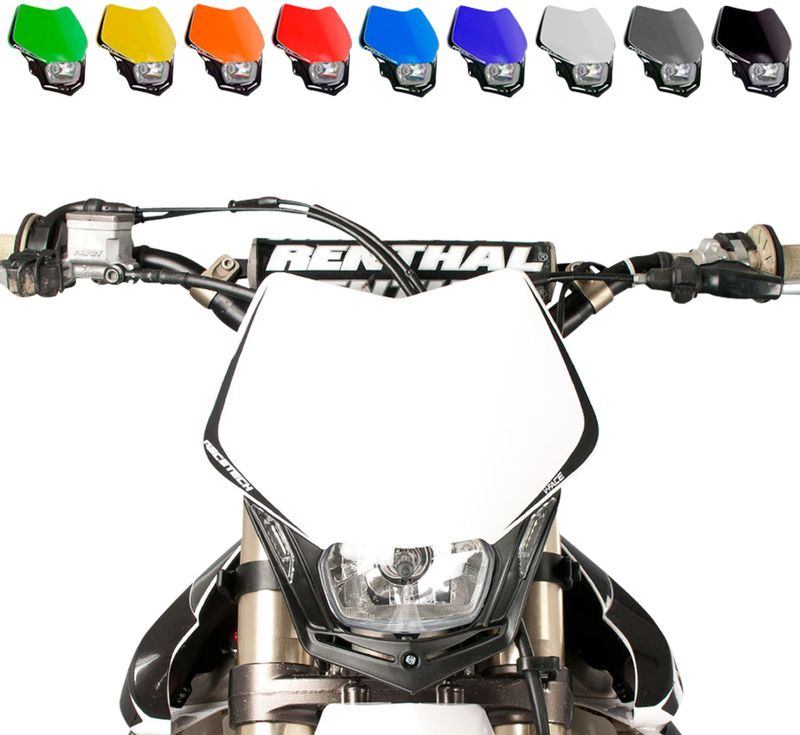 Racetech - V-Face - Koplamp - LED - 12V/35W H4 - Inclusief 2 LED Lichtstrips