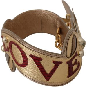 Dolce & Gabbana Gold Leather Love Bag Accessoire Schouder Damesriem