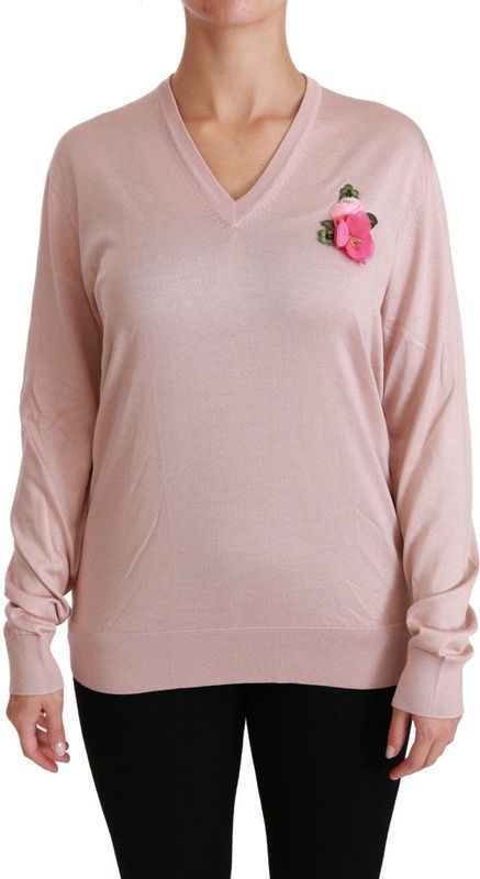 Dolce & Gabbana - Cashmere V-Neck Sweater - Pink