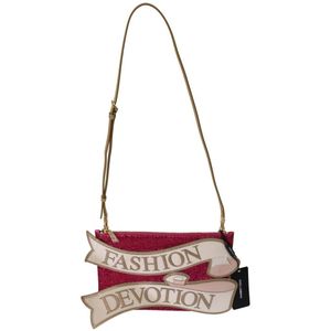 Dolce & Gabbana Vrouwen Roze Glittered Fashion Devotion Sling CLEO Portemonnee