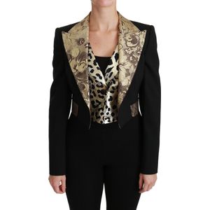 Dolce & Gabbana - Blazerjas - Zwart - Gouden Jacquarddetails