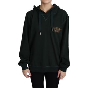 Dolce & Gabbana - Dark Green Crown Embroidery - Hoodie - Groen - Katoen