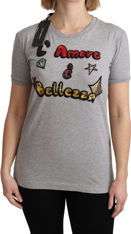 Dolce & Gabbana - Amore e Bellezza - Top T-shirt - Grijs - Katoen