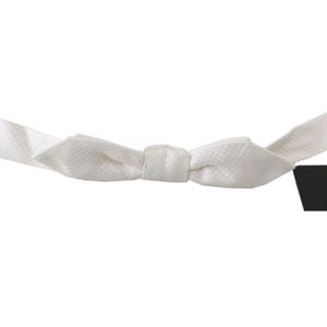 Dolce & Gabbana Wit 100% Zijde Slim verstelbare Hals Papillon Heren Stropdas
