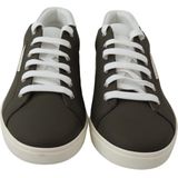 Prachtige Groene Leren Lage Sneakers