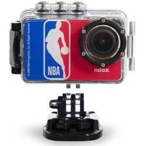 Nilox, Action Cam NBA, Action Camera WiFi met 4K/30fps resolutie, elektronische beeldstabilisatie, 2 inch draaibaar LCD-display, 64 GB geheugen, 170° hoek, met waterdichte tas tot 30 m